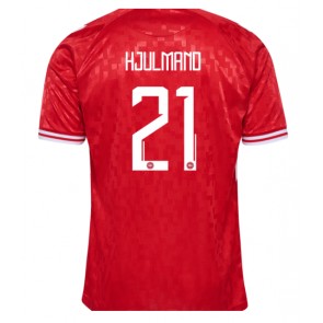 Dánsko Morten Hjulmand #21 Domácí Dres ME 2024 Krátký Rukáv